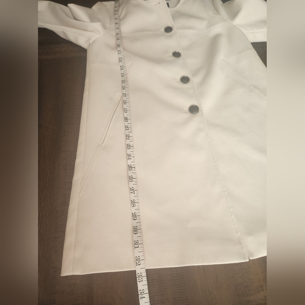 NWT Wilsons Leather Cream‎ Cloth Trenchcoat Sz Med - Picture 12 of 14